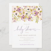 Aquarellblütendusche Einladung (Vorne/Hinten)