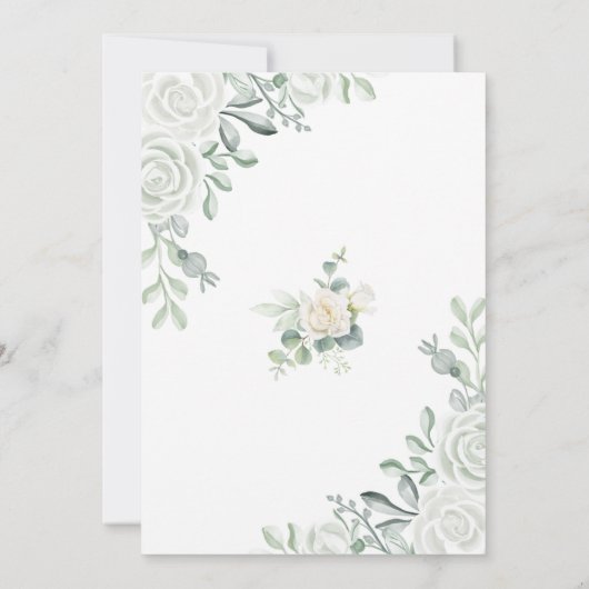 Aquarellblütendusche Einladung (Rückseite)