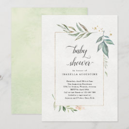 Aquarellblütendusche Einladung