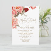 Aquarellblütendusche Einladung (Stehend Vorderseite)