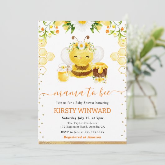 Aquarellblütendusche Einladung (Stehend Vorderseite)