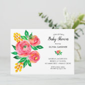 Aquarellblütendusche Einladung (Stehend Vorderseite)