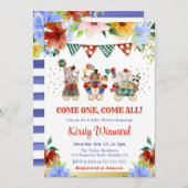 Aquarellblütendusche Einladung (Vorne/Hinten)