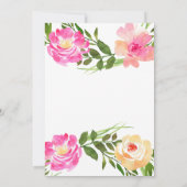 Aquarellblütendusche Einladung (Rückseite)