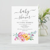 Aquarellblütendusche Einladung (Stehend Vorderseite)
