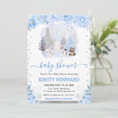 Aquarellblütendusche für Arktis Baby Einladung (Stehend Vorderseite)