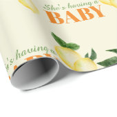 Aquarellblütendusche Gelb Geschenkpapier (Rolleneckpunkt)