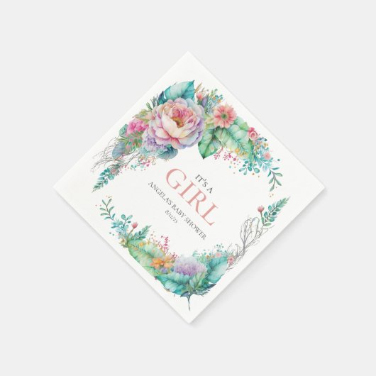 Aquarellblütendusche Napkins Serviette (Ecke)