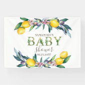 Aquarellblütendusche Olive Baby Banner (Horizontal)