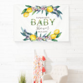 Aquarellblütendusche Olive Baby Banner (InSitu)