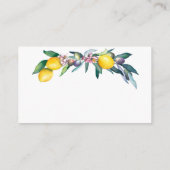 Aquarellblütendusche Olive Baby Begleitkarte (Rückseite)