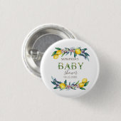 Aquarellblütendusche Olive Baby Button (Vorne & Hinten)