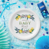 Aquarellblütendusche Olive Baby Pappteller (Party)