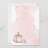 Aquarellblütendusche Peach Pumpkin Baby Dusche Einladung (Rückseite)