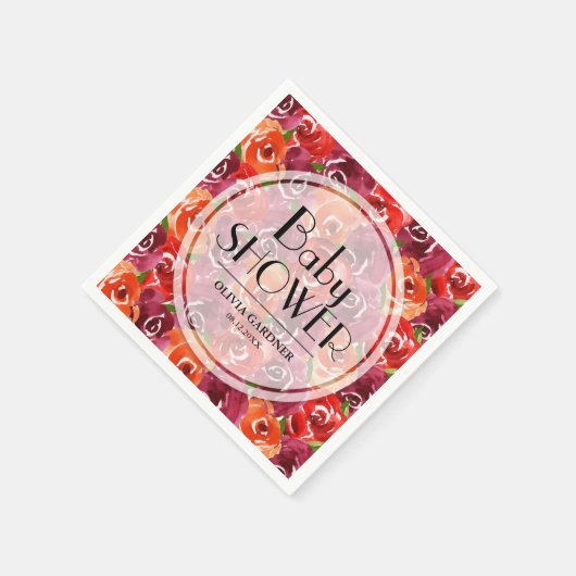 Aquarellblütendusche Serviette (Ecke)