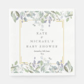 Aquarellblütendusche/Sprinkle/Paare Serviette (Vorderseite)