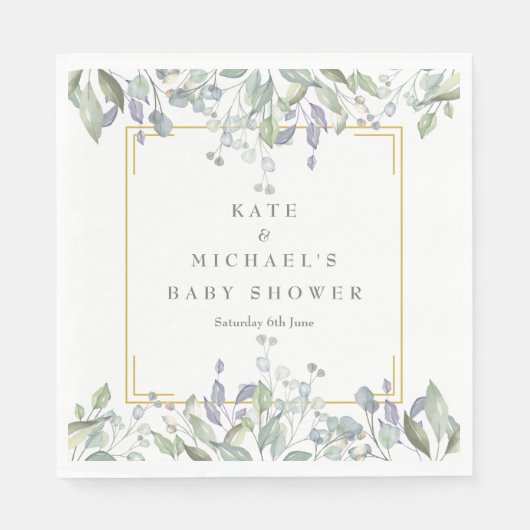 Aquarellblütendusche/Sprinkle/Paare Serviette (Vorderseite)