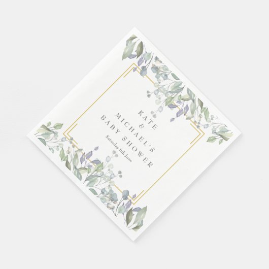 Aquarellblütendusche/Sprinkle/Paare Serviette (Ecke)