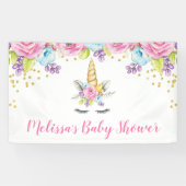 Aquarellblütendusche Unicorn Banner (Horizontal)
