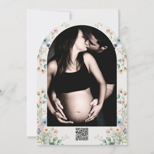 Aquarellblütendusche Wildblume Frühjahrsdusche Einladung (Rückseite)