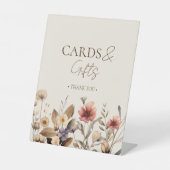Aquarellblütenduschkarten und Geschenke Sockelschild (Vorderseite)