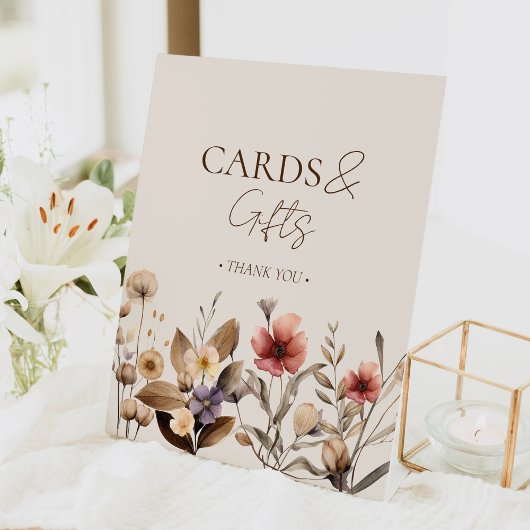 Aquarellblütenduschkarten und Geschenke Sockelschild