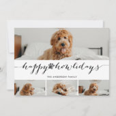 Aquarellblütenfest Feiertage 4 Foto Tierfutter Feiertagskarte (Vorderseite)