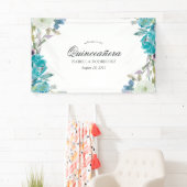 Aquarellblütenfiesta Quinceñera Banner (Insitu)