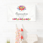 Aquarellblütenfiesta Quinceñera Banner (Insitu)