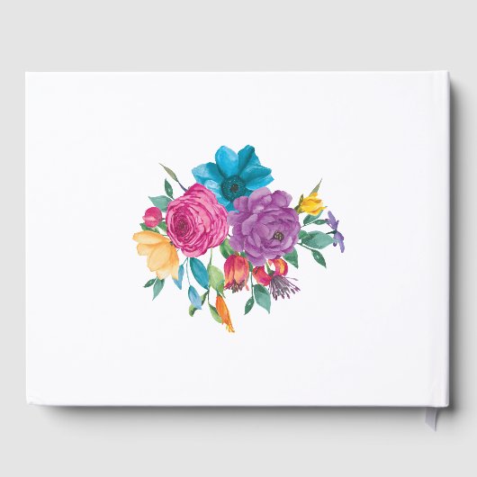 Aquarellblütenfiesta Quinceñera Gästebuch (Rückseite)