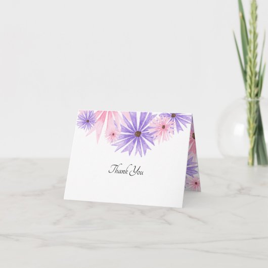 Aquarellblütenflora Danke Karte (Vorderseite)