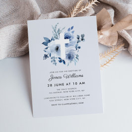 Aquarellblütenfloralen Taufe Einladung