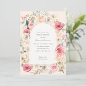 Aquarellblütengarten, Blütenfrühlingsblüte Einladung (Stehend Vorderseite)