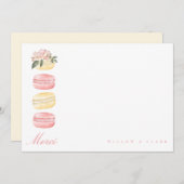 Aquarellblütengelber Macaron Merci/Vielen Dank Mitteilungskarte (Vorne/Hinten)