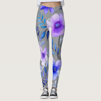 Aquarellblütenharmonie - Nahtlose botanische Pat Leggings