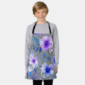 Aquarellblütenharmonie - Nahtlose botanische Pat Schürze (Getragen)