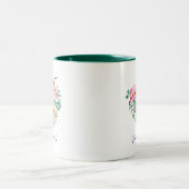 Aquarellblütenherz Hummingbird Grandma Geschenk 2 Zweifarbige Tasse (Mittel)