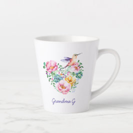 Aquarellblütenherz Hummingbird Grandma-Geschenk Milchtasse