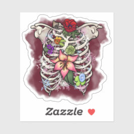 Aquarellblütenkäfig Aufkleber