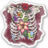 Aquarellblütenkäfig Aufkleber (Vorderseite)