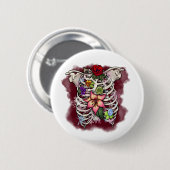 Aquarellblütenkäfig Button (Vorne & Hinten)