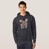 Aquarellblütenkäfig Hoodie (Vorne ganz)