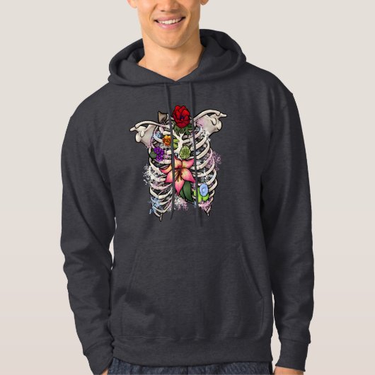 Aquarellblütenkäfig Hoodie (Vorderseite)