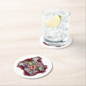 Aquarellblütenkäfig Runder Pappuntersetzer (Vor Ort)