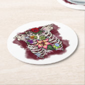 Aquarellblütenkäfig Runder Pappuntersetzer (Angewinkelt)