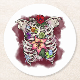 Aquarellblütenkäfig Runder Pappuntersetzer