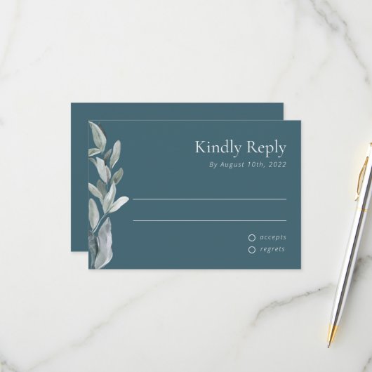 Aquarellblütenkarte RSVP Karte (Vorderseite/Rückseite Beispiel)