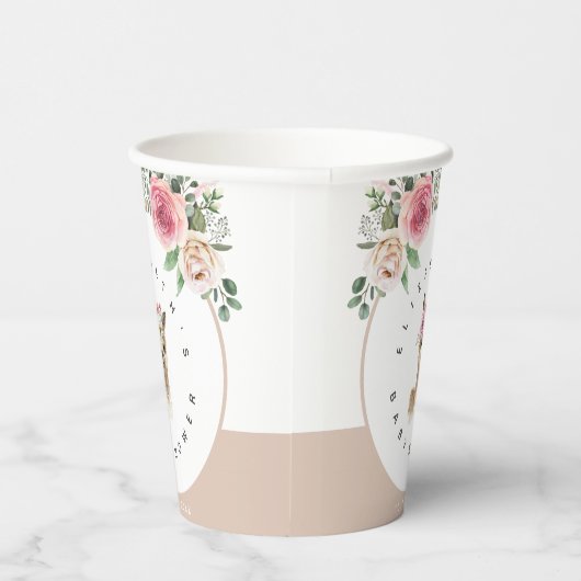 Aquarellblütenlama Gender Neutral Baby Dusche Pappbecher (Rechts)