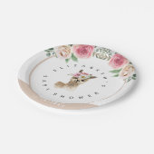 Aquarellblütenlama Gender Neutral Baby Dusche Pappteller (Schrägansicht)