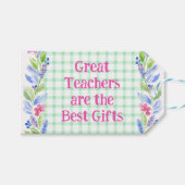 Aquarellblütenlehrer sind das beste Geschenk Geschenkanhänger (Vorderseite (Horizontal))